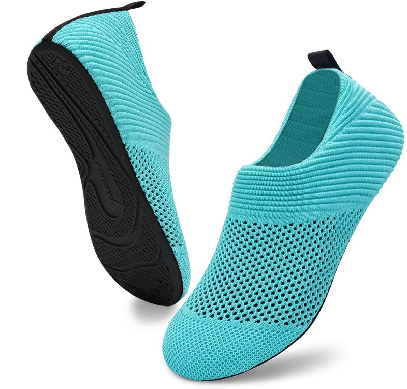 ANLUKE Water Shoes for Womens Mens Barefoot Quick-Dry Aqua Socks for Beach Swim Surf Yoga (40/41, KGreen) - Image 1